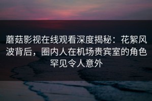 蘑菇影视在线观看深度揭秘：花絮风波背后，圈内人在机场贵宾室的角色罕见令人意外