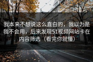 我本来不想说这么直白的，我以为是我不会用，后来发现51视频网站卡在内容筛选（看完你就懂）