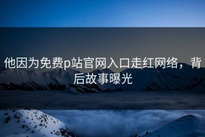 他因为免费p站官网入口走红网络，背后故事曝光