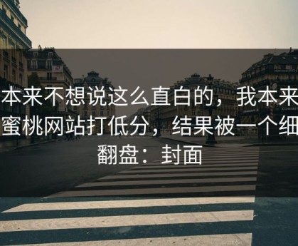 我本来不想说这么直白的，我本来想给蜜桃网站打低分，结果被一个细节翻盘：封面