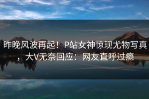 昨晚风波再起！P站女神惊现尤物写真，大V无奈回应：网友直呼过瘾