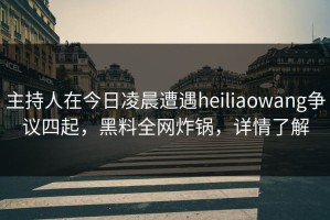 主持人在今日凌晨遭遇heiliaowang争议四起，黑料全网炸锅，详情了解