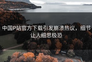 中国P站官方下载引发崩溃热议，细节让人细思极恐