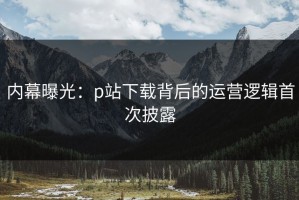 内幕曝光：p站下载背后的运营逻辑首次披露