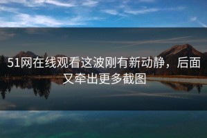 51网在线观看这波刚有新动静，后面又牵出更多截图
