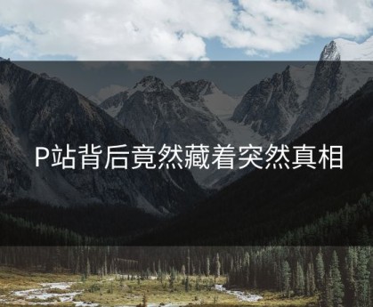 P站背后竟然藏着突然真相
