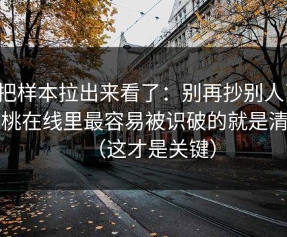 我把样本拉出来看了：别再抄别人了，蜜桃在线里最容易被识破的就是清单（这才是关键）