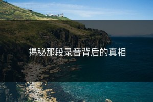 揭秘那段录音背后的真相
