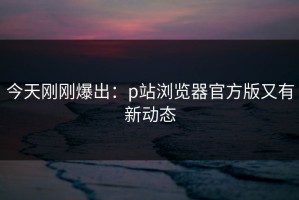 今天刚刚爆出：p站浏览器官方版又有新动态