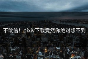 不敢信！pixiv下载竟然你绝对想不到