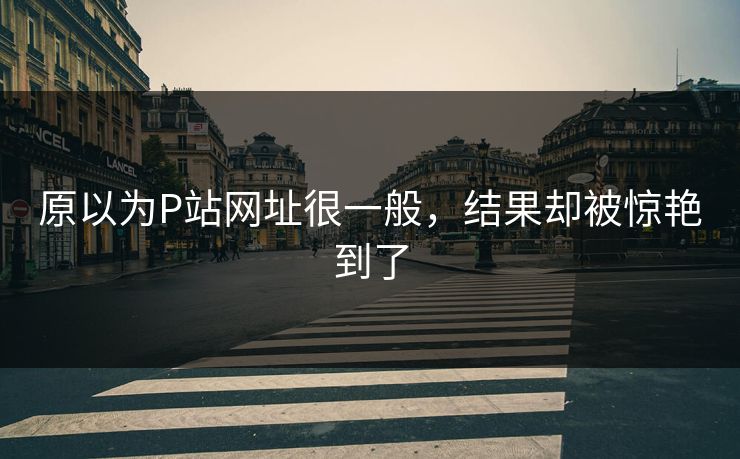原以为P站网址很一般，结果却被惊艳到了
