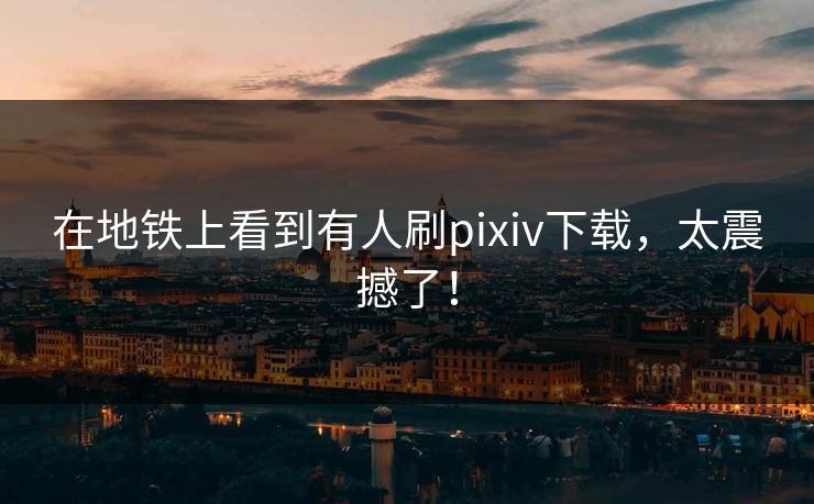 在地铁上看到有人刷pixiv下载，太震撼了！