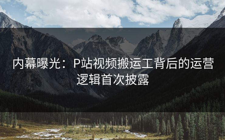 内幕曝光：P站视频搬运工背后的运营逻辑首次披露