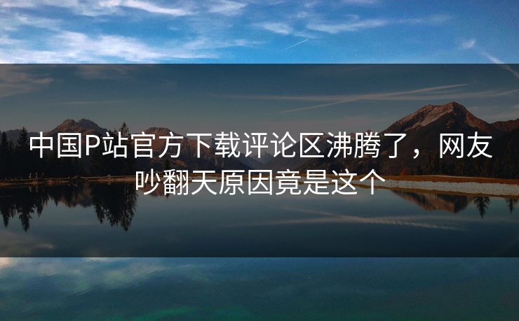 中国P站官方下载评论区沸腾了，网友吵翻天原因竟是这个
