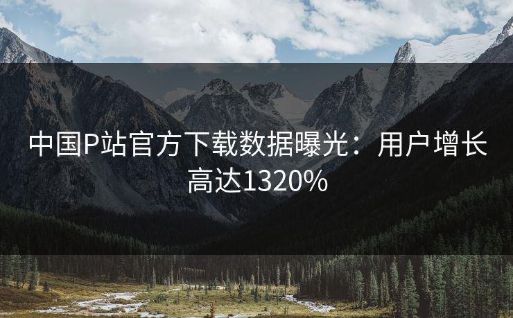 中国P站官方下载数据曝光：用户增长高达1320%