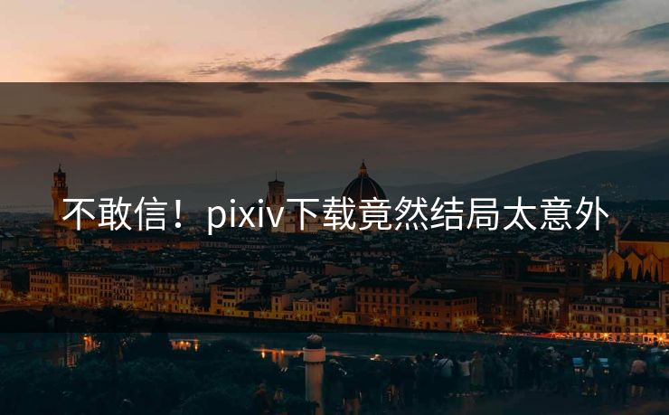 不敢信！pixiv下载竟然结局太意外