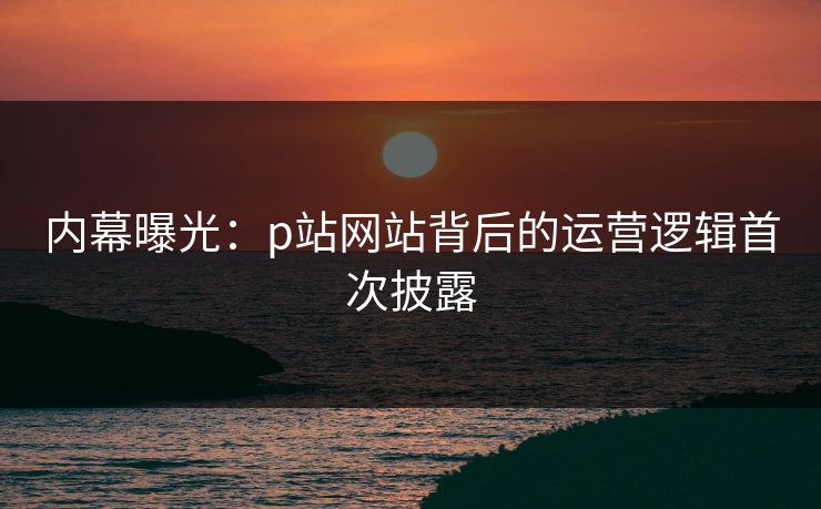内幕曝光：p站网站背后的运营逻辑首次披露