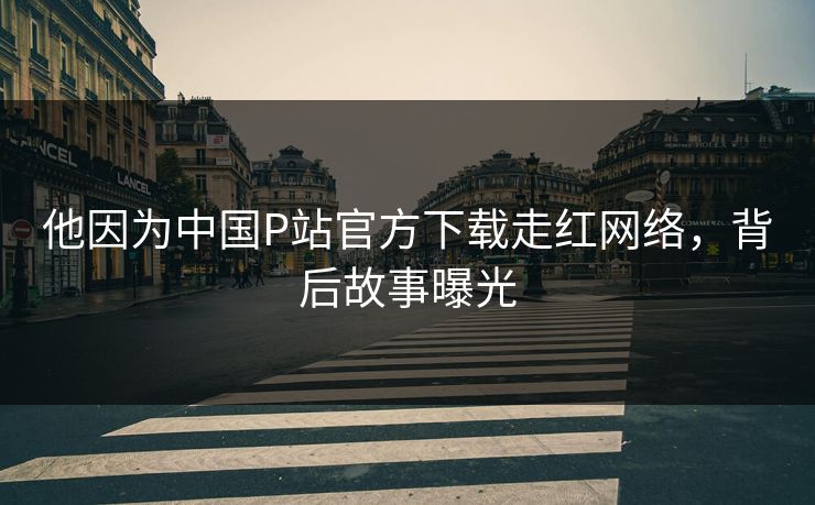 他因为中国P站官方下载走红网络，背后故事曝光