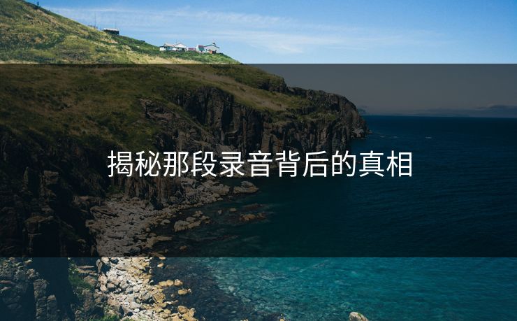 揭秘那段录音背后的真相